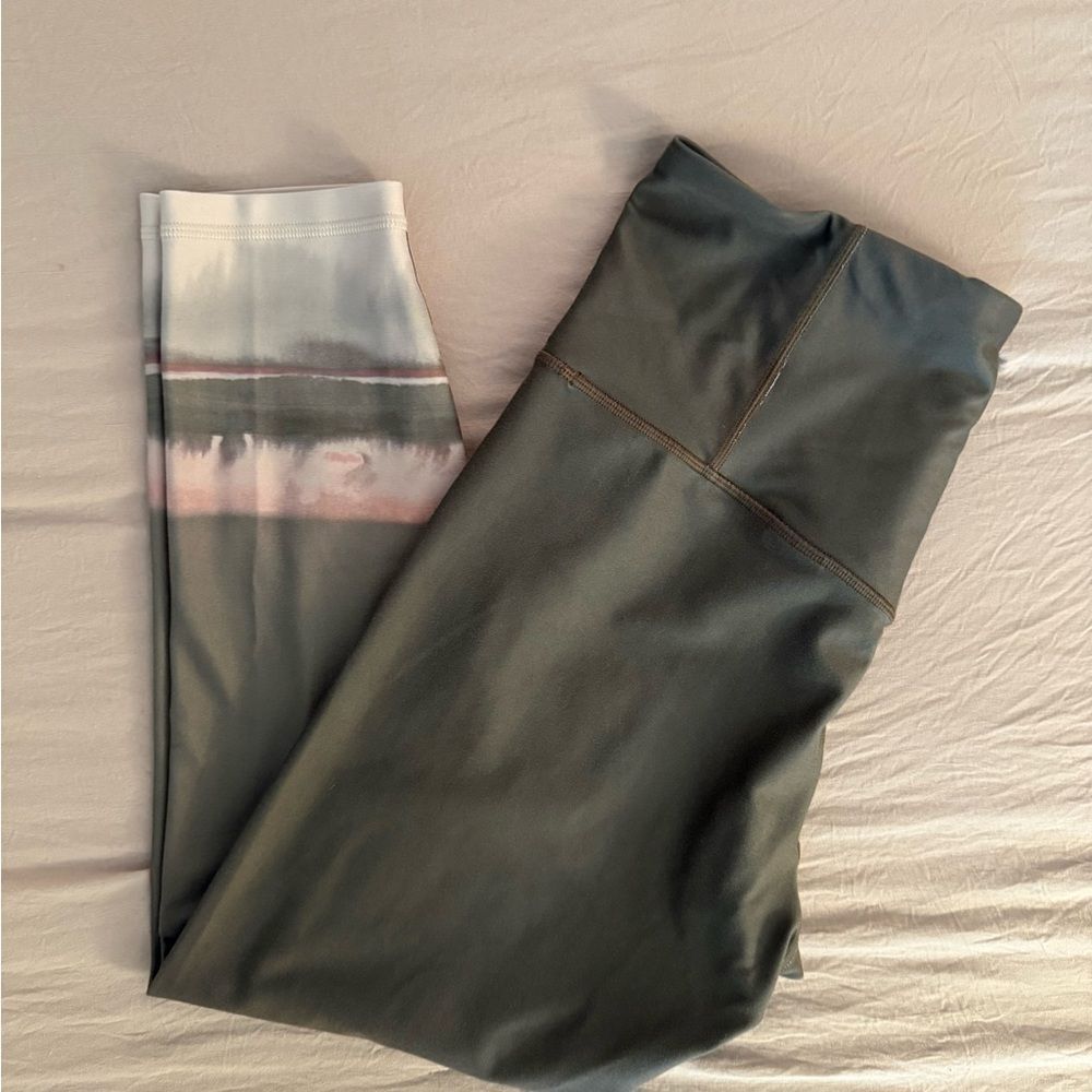 Athleta Green and Pink Leggings